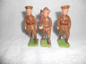 3 PC - VINTAGE 1930's AMERICAN SOLDIERS, "JAPAN" COMPOSITION WALKING FIGURES - Picture 1 of 6