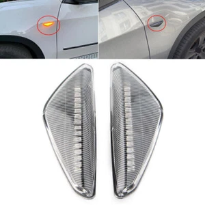 LED Dynamic Side Marker Turn Signal Light Clear For BMW F25 E70 E71 X3 X5 X6 US - Picture 1 of 9