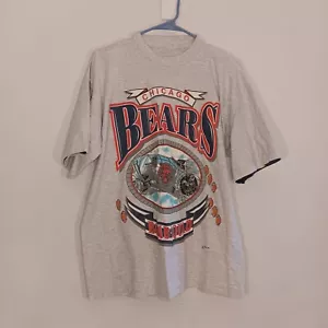 RARE VINTAGE 1991 NFL Chicago Bears Bomb Squad Shirt Size LRG Missing Tag - Bild 1 von 5