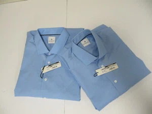 Camicia da lavoro uomo MRSP $150 nuova blu industria manica lunga blu cotone 38 e 44 - Foto 1 di 12