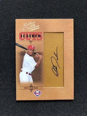 CHRIS ROBERSON 2005 Dinruss Leather & Lumber CUTS AUTOGRAPH #LC-155 050/256 CARD - Image 1 of 4