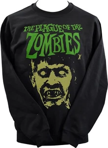 UNISEX BLK SWEATSHIRT PLAGUE OF THE ZOMBIE CLASSIC CULT HORROR FILM MOVIE XS-7XL - Picture 1 of 2