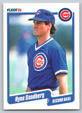 1990 Fleer #40 Ryne Sandberg Chicago Cubs Baseball Card