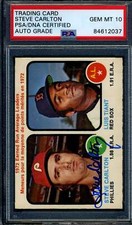 Steve Carlton Gem Mint 10 PSA DNA Signed Rare 1973 O Pee Chee Topps Autograph