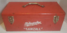 VINTAGE MILWAUKEE SAWZALL 16-3/4" RED METAL CARRYING CASE TOOL BOX ONLY