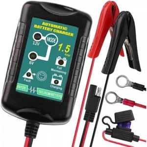 New 1x 12V/6V Automatic Battery Charger Motorcycle Car Battery Maintainer - Picture 1 of 7