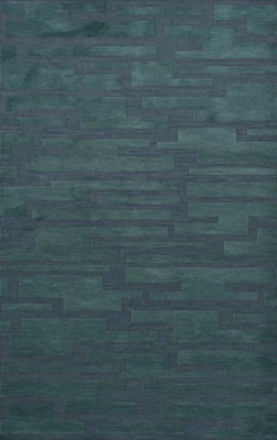 Blue Transitional Hand Hooked Squares Rectangles Boxes Area Rug Patchwork DV6 - Image 1 of 2