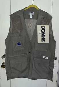Domke Vest Men XL Beige PhoTOGS Photo Vest Cargo Safari Mesh Khaki Quilt NEW - Picture 1 of 5