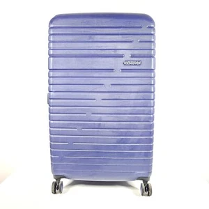 American Tourister 31" Aero Racer Spinner Check In Luggage Lock Expandable Blue - Picture 1 of 9