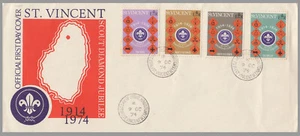 St. Vincent - 1974 Diamond Jubilee of Boy Scout - 4V - FDC - Imagen 1 de 4