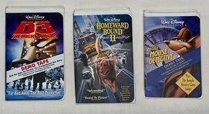 Disney The Mighty Ducks D3 Homeward Bound II Mouse Detective VHS Screeners Lot - Picture 1 of 7