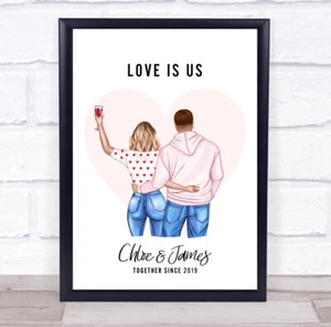 Regalo romántico para él o ella estampado personalizado para pareja de Love Is Us - Imagen 1 de 6
