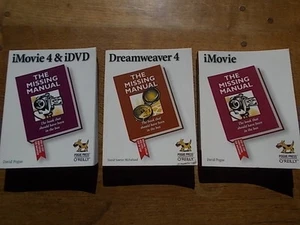 Collection 3 Books iMovie iDVD Dreamweaver The Missing Manual David Pogue Press - Photo 1/1