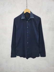 Prada Milano Basic Stretch Navy Hemd Knopfleiste Gr. 40 - Bild 1 von 14