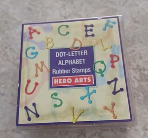 Set francobolli gomma 30 pz Hero Arts nuovi sigillati lettera punto alfabeto vintage 1997 - Foto 1 di 5