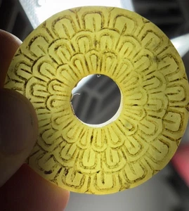 Asian Carved Green 1oz Jade Disc 2” - Picture 1 of 9