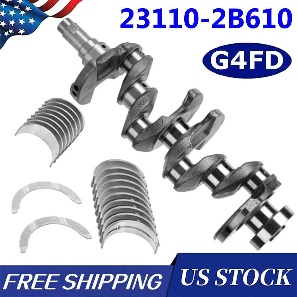 G4FD NEW Crankshaft & Main Rod Bearing Set For 2010-2016 Hyundai Accent Kia Rio - Image 1 of 4