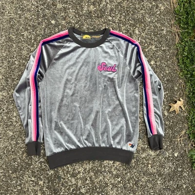 Aviator Nation Soul Ciclo Terciopelo Sudadera Manga Larga Pullover Para Mujer L Foto 1 de 4