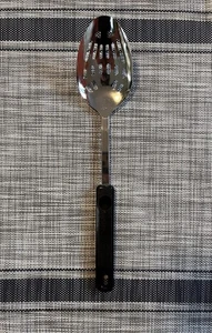 Vintage Ekco Edelstahl schwarz Nylon Schlitz Küchenlöffel 12" - Bild 1 von 4