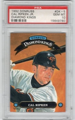 Tarjeta Donruss Diamond Kings 1992 #DK5 PSA 10 - Cal Ripken Jr Baltimore Orioles Foto 1 de 2
