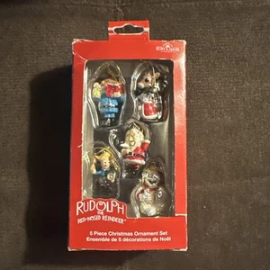 Nuovo set mini decorazioni natalizie Kurt S Adler Rudolph 5 pezzi - Foto 1 di 3