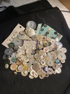 Vintage Lot of 220 Pearl Shell MOP Buttons Some Sets #56 - Picture 1 of 4