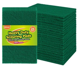Heavy Duty Scouring Pads, 24Pcs Household Scour Pads for Kitchen, Garage and ... - Picture 1 of 7