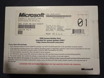 Microsoft Windows Vista Home Prem SP1 32-bit System Builders Pack - SEALED - Image 1 of 2