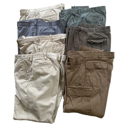 Lote de 7 pantalones informales cargo para hombre talla 40x32 mezcla de algodón Haggar Dockers Lee Foto 1 de 4