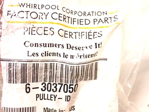 6-3037050 Original-Zubehör-Hersteller Original Whirlpool TROCKNER RIEMENSCHEIBE NEU - Bild 1 von 2