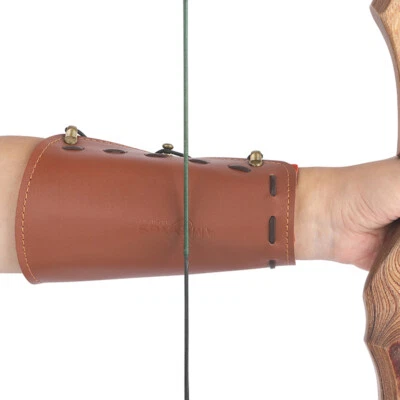 Cowhide Leather Archery Arm Guard Cow Forearm Hand Protector Gear Bow Hunting - Image 1 of 4