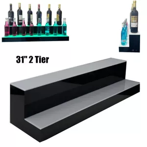 31" 2 Stufen - LED beleuchtete Rückseite Bar Schnaps Flasche Regal leuchtend Display Ständer - Bild 1 von 12