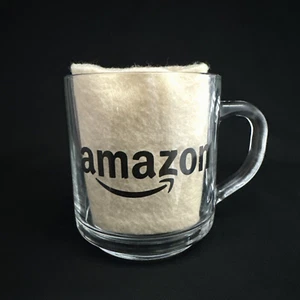 Amazon Clear Glass Coffee Tea Cup Mug 3.5" Tall - Picture 1 of 4