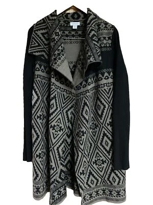 Kenar女式中号美利奴羊毛混纺瀑布式开衫波西米亚束腰毛衣 — 第 1/4 张图片