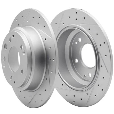 Rear Drilled & Slotted Brake Rotors 2PCS for Acura Legend 95-91, RL 98-96 282mm - Image 1 of 4