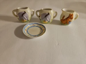 Juego de té miniatura 4 piezas Disney Midwest Cannon Falls flores Tigger Eeyore - Imagen 1 de 6