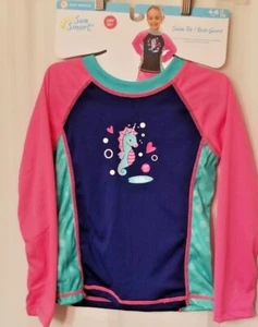 Girl's Swim Tee Rash Guard Sun Smart UPF 50+ Quick Dry L (4-6 Years ) Unicorn - Picture 1 of 6