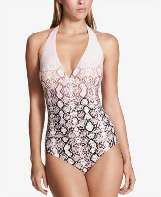 Traje de baño Calvin Klein Ombré Plunge de una pieza halter, NAR, 4   Foto 1 de 3