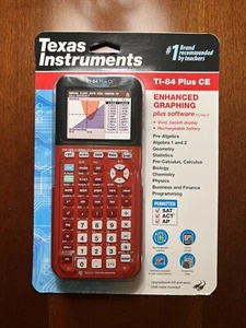 New Texas Instruments TI-84 Plus CE Radical Red Scientific Graphic Calculator - Picture 1 of 2