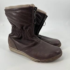 Sorel Winter Boots Womens Size 9 Brown Leather Firenzy Breve Sneakers - Picture 1 of 10