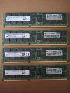 Barrettes RAM DDR3 Micron 64 Go ( 16 Go x 4 ) - PC3-12800R – 1600 Mhz - Foto 1 di 3