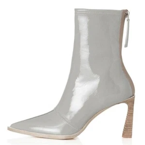 ALIAS MAE Sz 39 0r 8 Zali Soft Patent Leather Stiletto Zip Ankle Boots - Picture 1 of 14