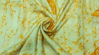 Pure Silk Fabric By The Yard Dress Making Cloth Collage Vintage Material PSF1539 - Image 1 of 4