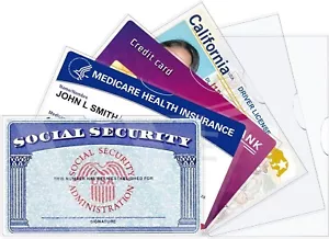6 Pack Social Security Card Protector Sleeves/New Medicare Card Protector Sleeve - Picture 1 of 7
