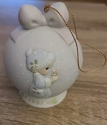 1991 Precious Moments 3er número Obra Maestra Navidad Ornamento Serie Vintage  Foto 1 de 4