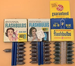 Lot Of 31 New Sylvania & GE General Electric Flashbulbs AG1B Unused 3 Boxes - Picture 1 of 4