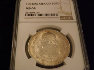 1964 Mo      Peso         Mexico     NGC  MS 64 - Picture 1 of 2