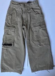 Vintage JNCO Kids 8 Tan Army Twill Wide Leg Cargo Pant Skate Streetwear Y2K FLAW - Picture 1 of 24