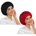 2Pcs Satin Night Sleeping Cap For Long Hair Wrap Bonnet Hat Hair Care Men Women