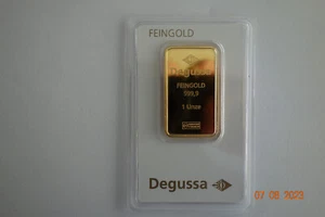 Degussa 1oz-Goldbarren geprägt . - Bild 1 von 4